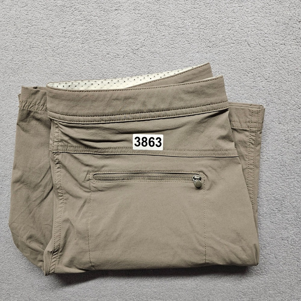 LL Bean Vista Camp Shorts Womens 12R Tan Stretch Cargo Pocket Hiking Outdoor - Picture 10 of 11